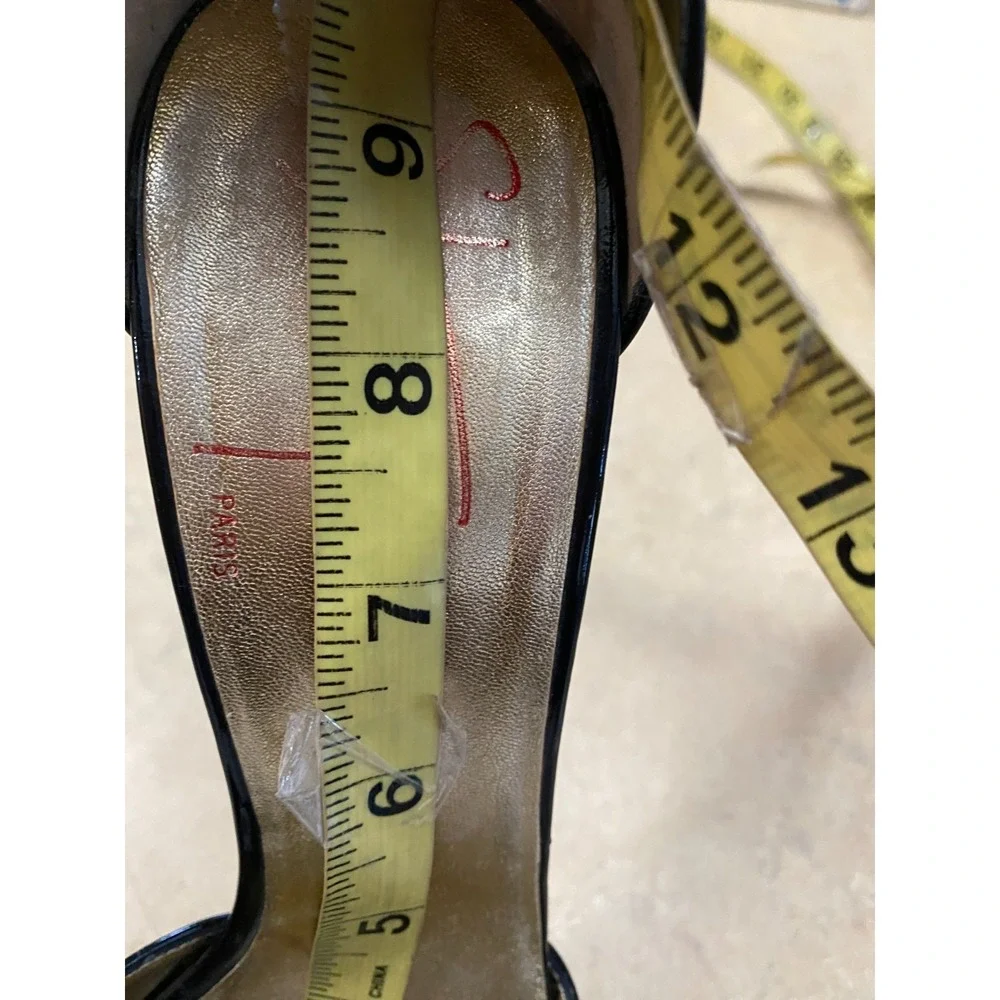 WALTER STEIGER Black Patent PLATFORM CURVED HEEL Shoes Size EU 39/ US 8.5, $895